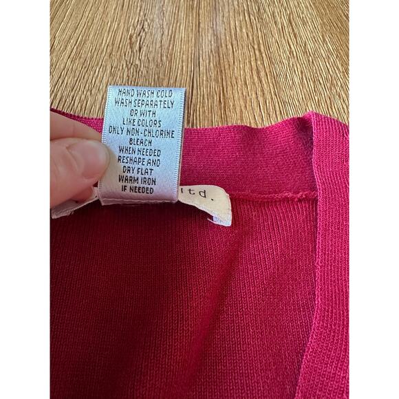 Pursuits LTD Silk Blend Red Sweater Women's Size Medium - Picture 3 of 5